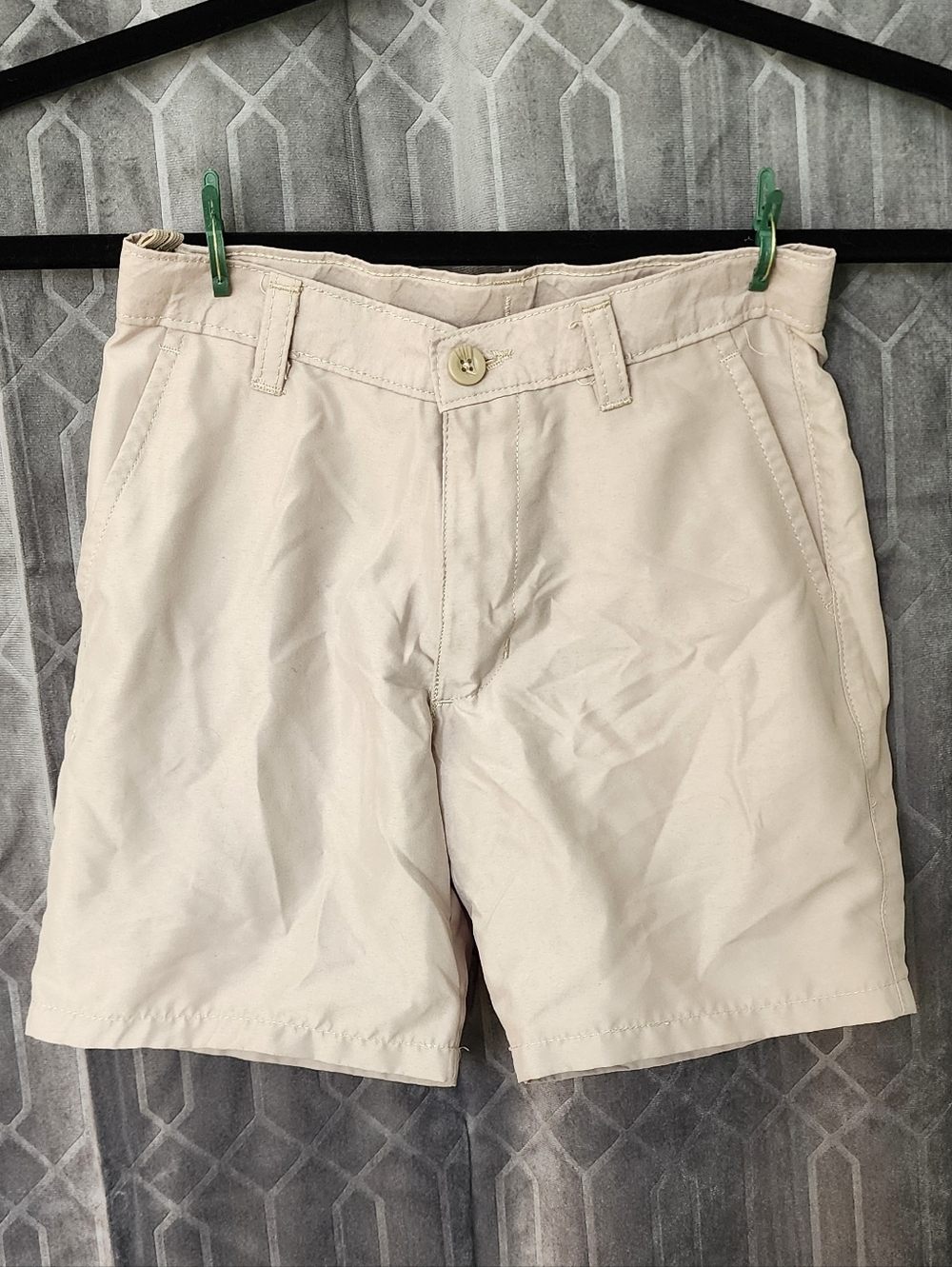 Chaps Boys Light Beige Flat Front Shorts